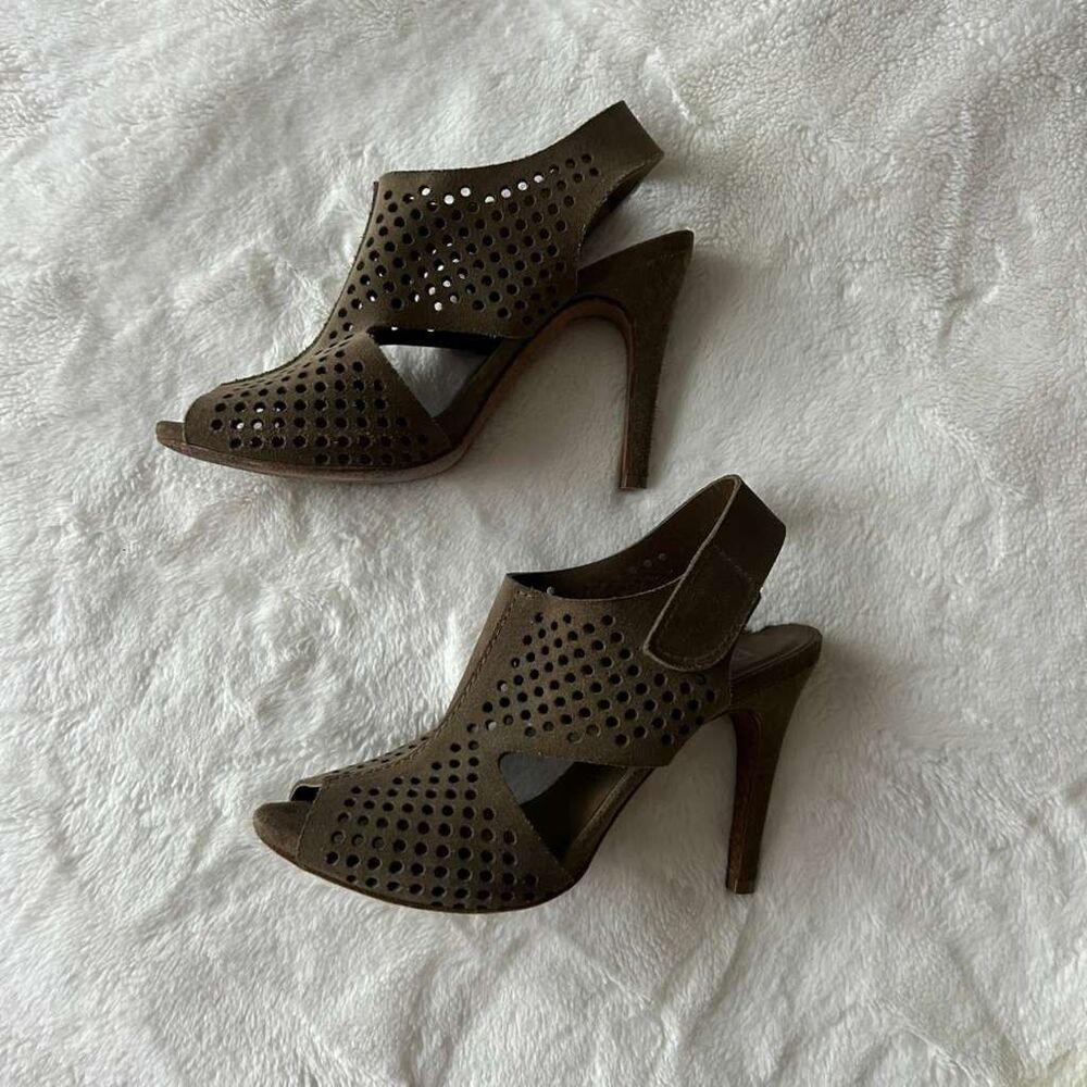 Pedro Garcia Yinon brown castoro double sided Suede heel sandals sz US 8/39 - Picture 2 of 7